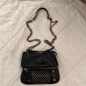 Mayle X Club Monaco studded black leather crossbody bag